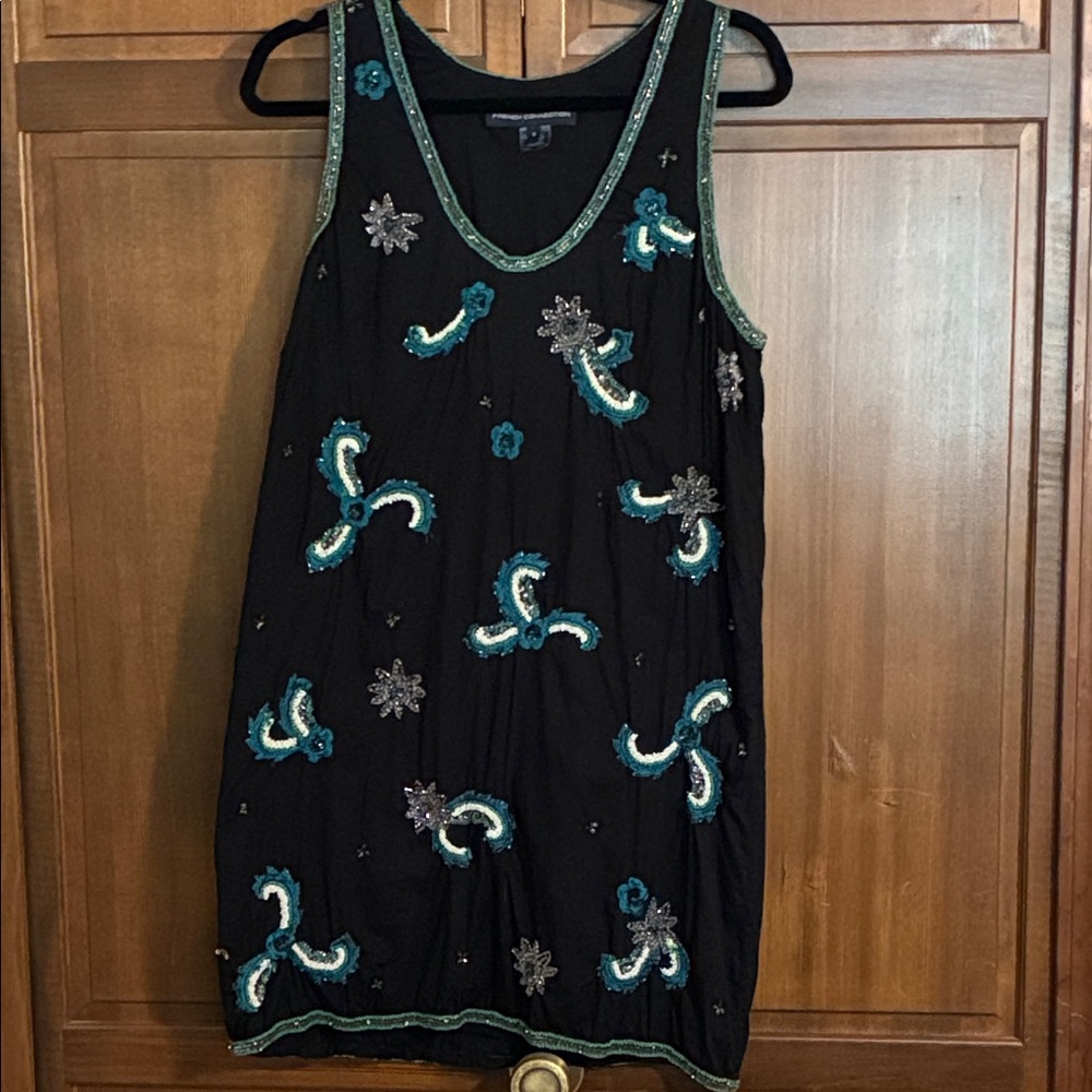 Embellished Black Sleeveless Dress